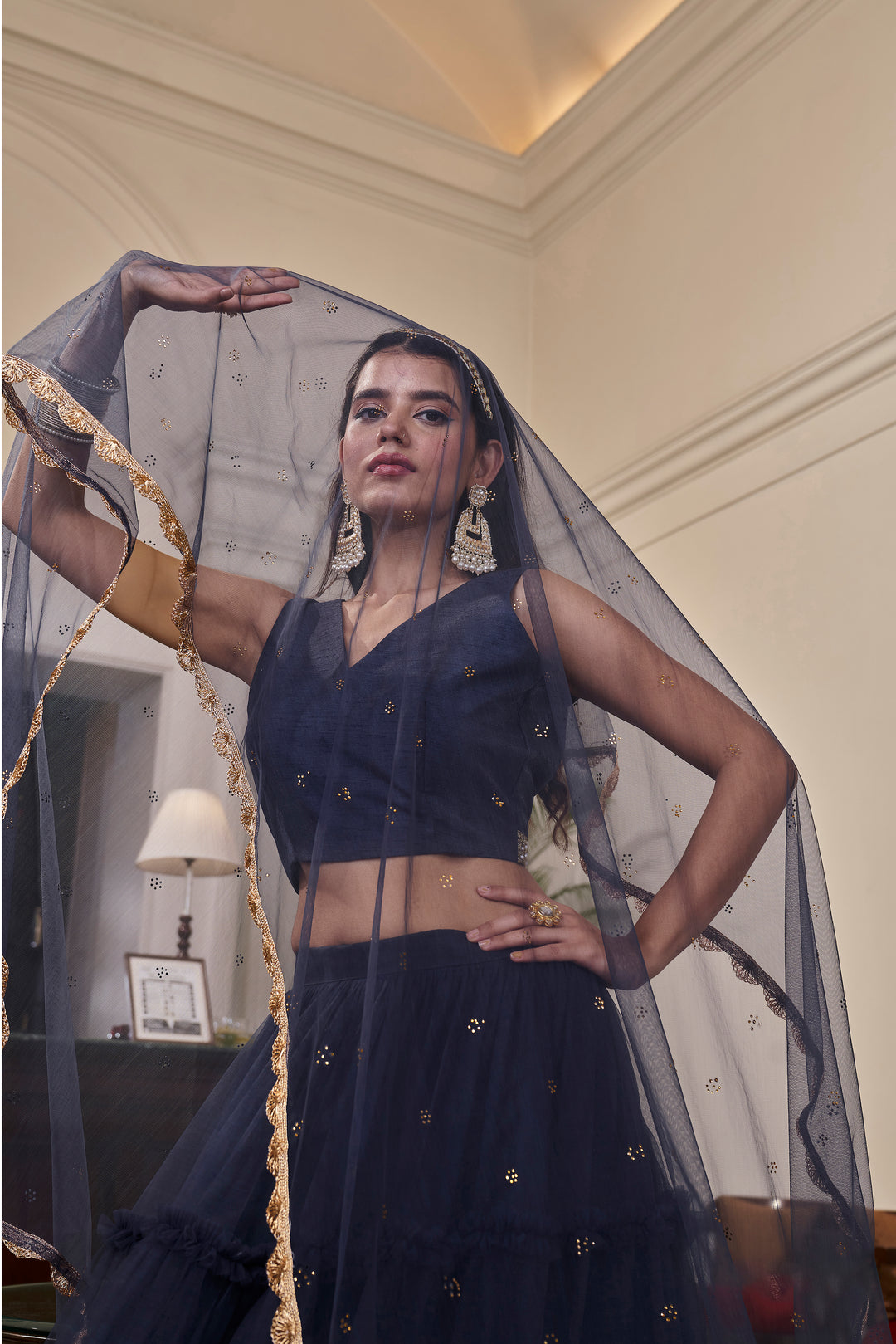 Navy Blue Lehenga Choli | Traditional Indian Lehenga for Women