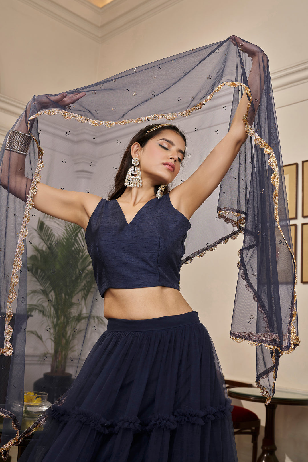 Navy Blue Lehenga Choli | Traditional Indian Lehenga for Women