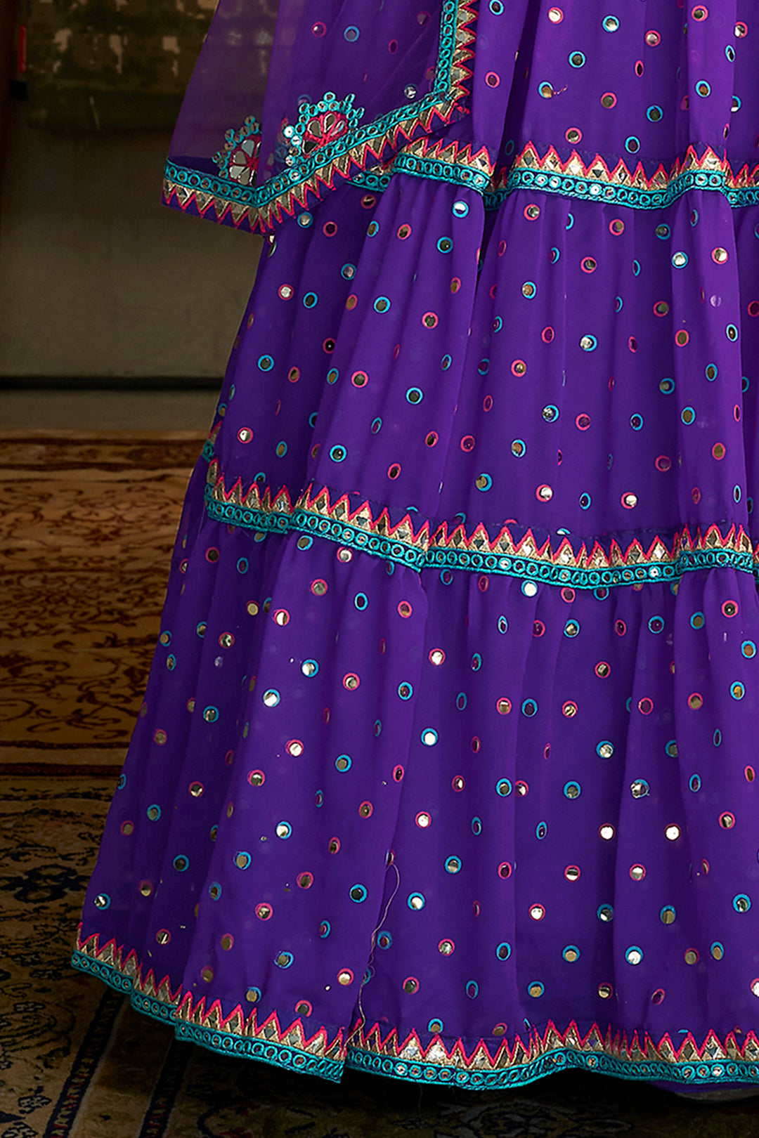 Quirky Purple Sequins Lehenga | Perfect for Nocturnal Celebrations