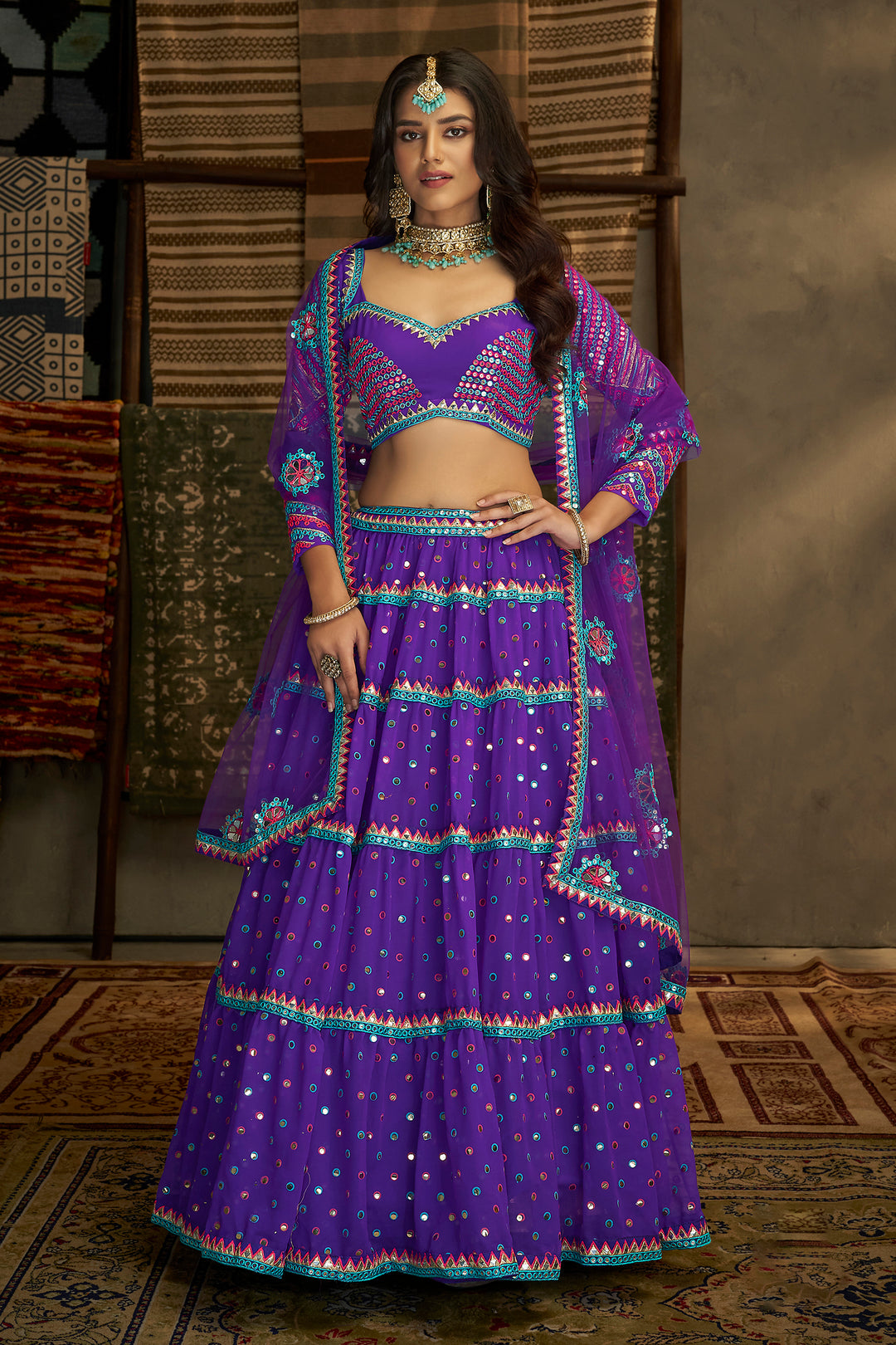 Quirky Purple Sequins Lehenga | Perfect for Nocturnal Celebrations