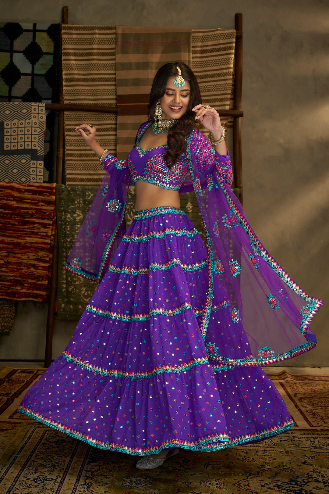 Quirky Purple Sequins Lehenga | Perfect for Nocturnal Celebrations