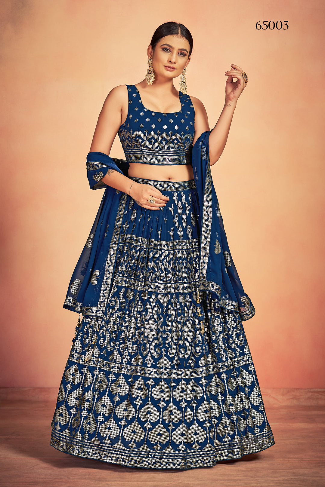 Gorgeous Navy Blue Lehenga Set | Festive Georgette Lehenga for Weddings