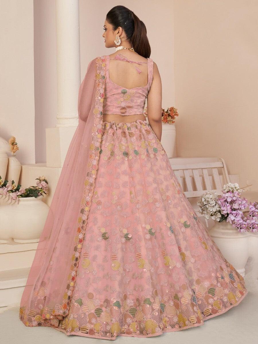 Classic Pink Lehenga Choli with Sequins | Wedding & Engagement Wear