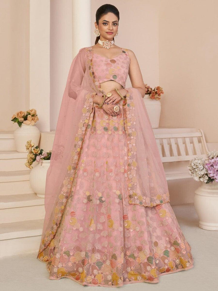 Classic Pink Lehenga Choli with Sequins | Wedding & Engagement Wear