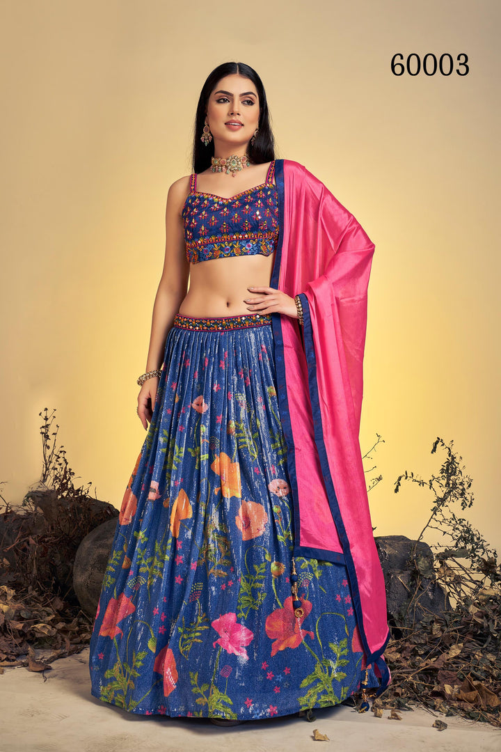 Floral Print Lehenga Choli Set | Designer Digital Print with Dupatta