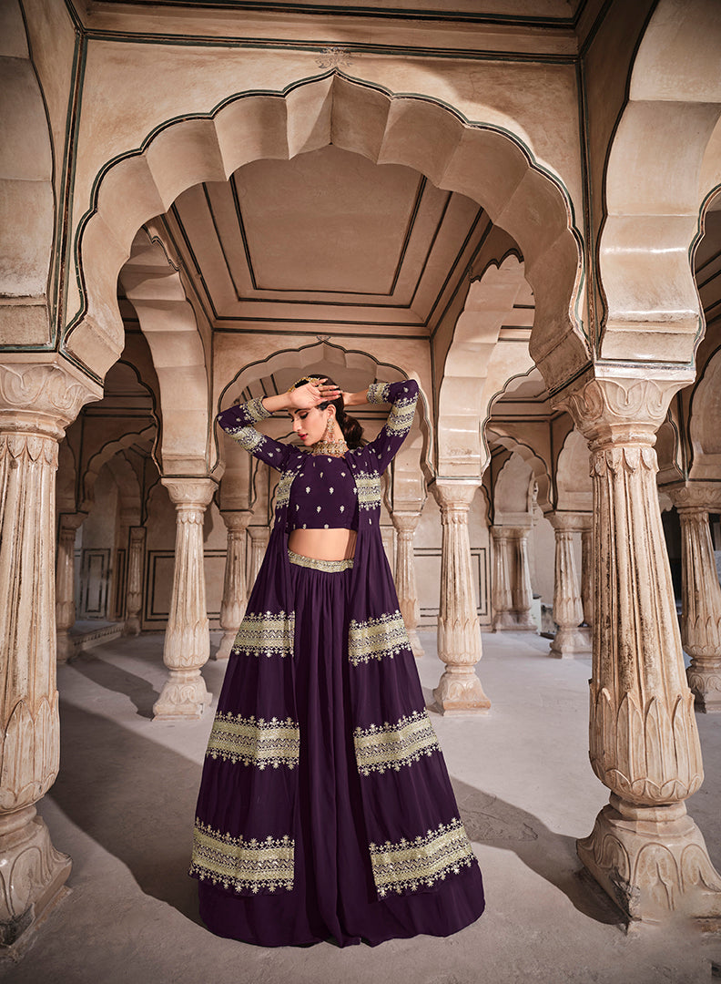 Elegant Wine Designer Lehenga Choli | Perfect for Weddings & Parties