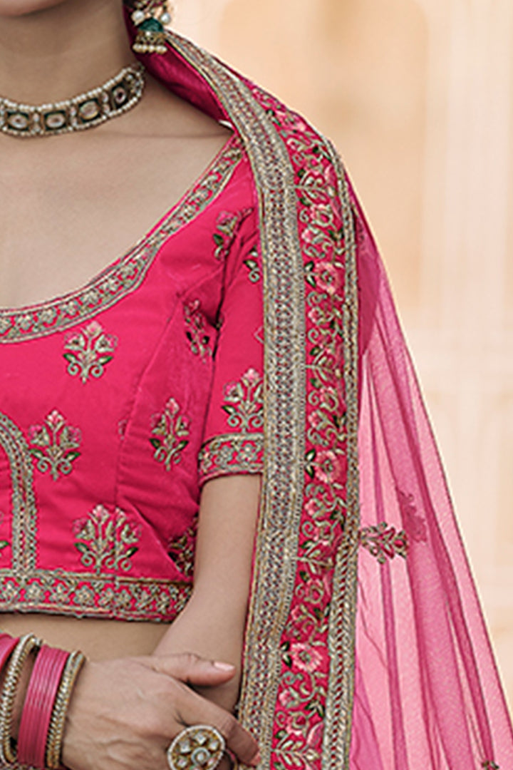 Bridal Velvet Lehenga Choli | A Line Semi-Stitched Wedding Wear Set