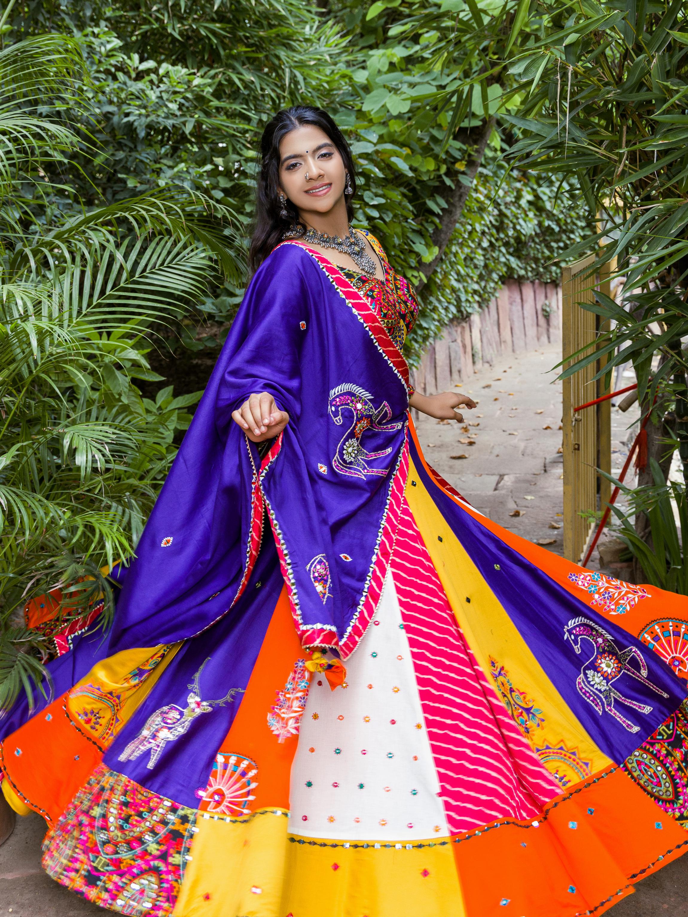 Multicolor Traditional Lehenga Set | Intricate Embroidery & Mirror Work