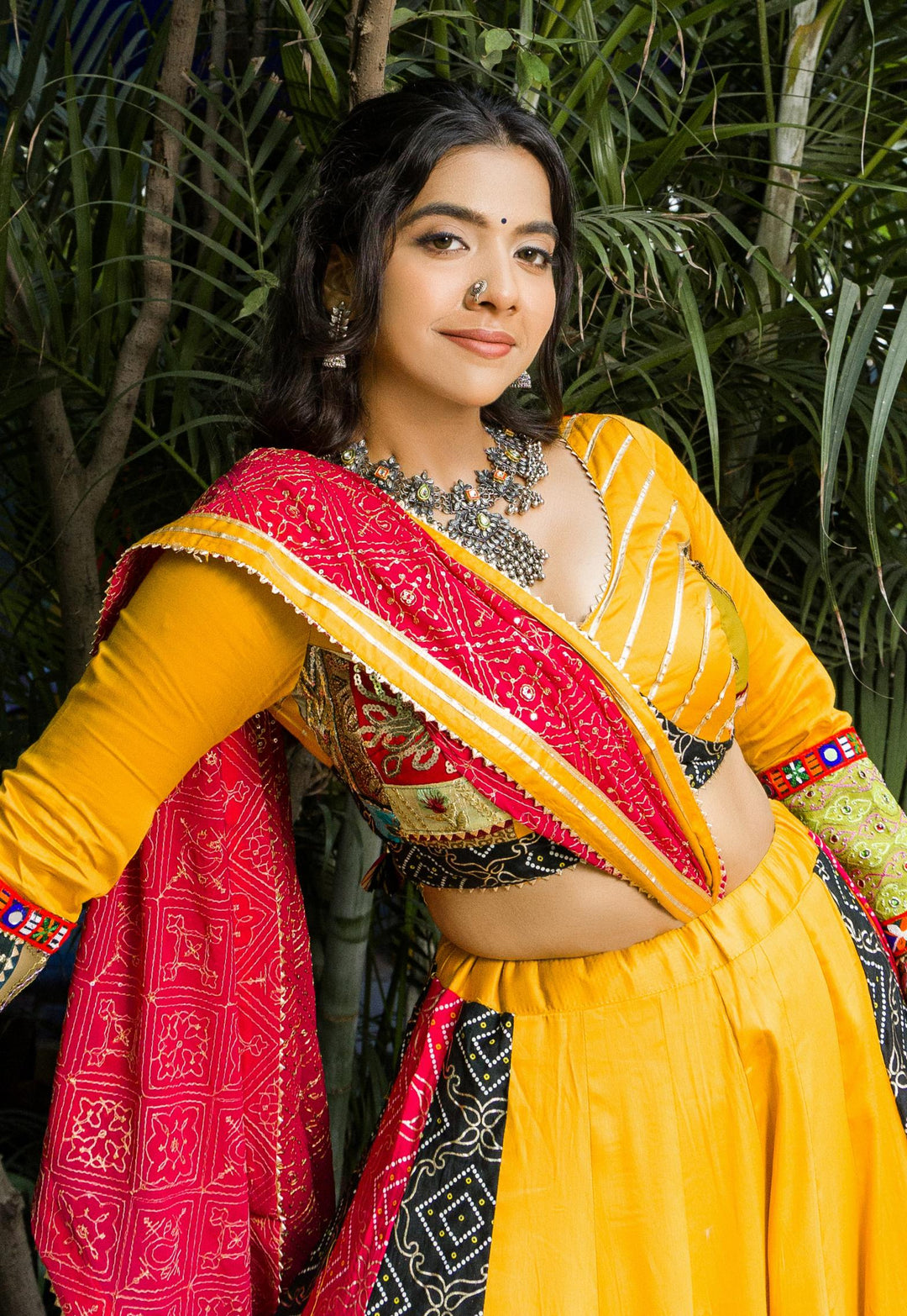 Mustard Yellow and Multicolor Patchwork Lehenga Choli | Traditional Indian Festive Wear