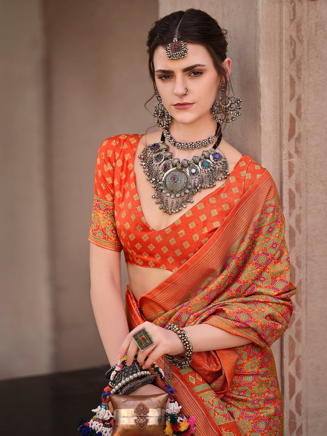 Vibrant color luxurious fabric exclusive attire crafted for elegance and style.