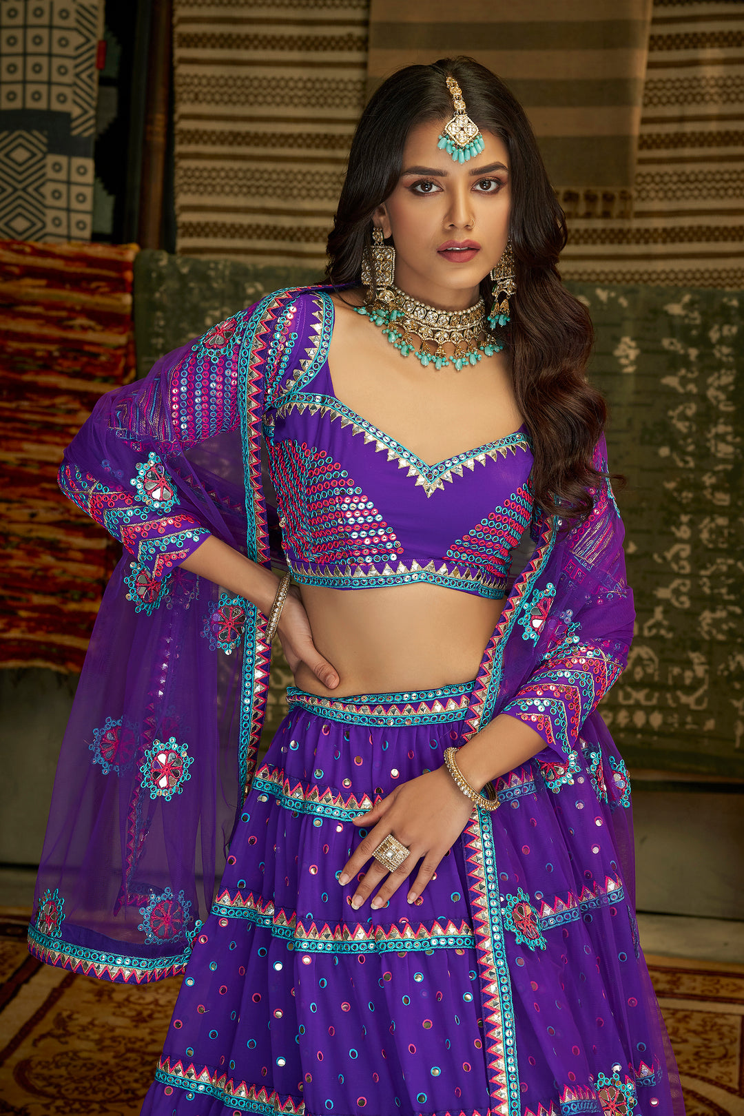 Quirky Purple Sequins Lehenga | Perfect for Nocturnal Celebrations