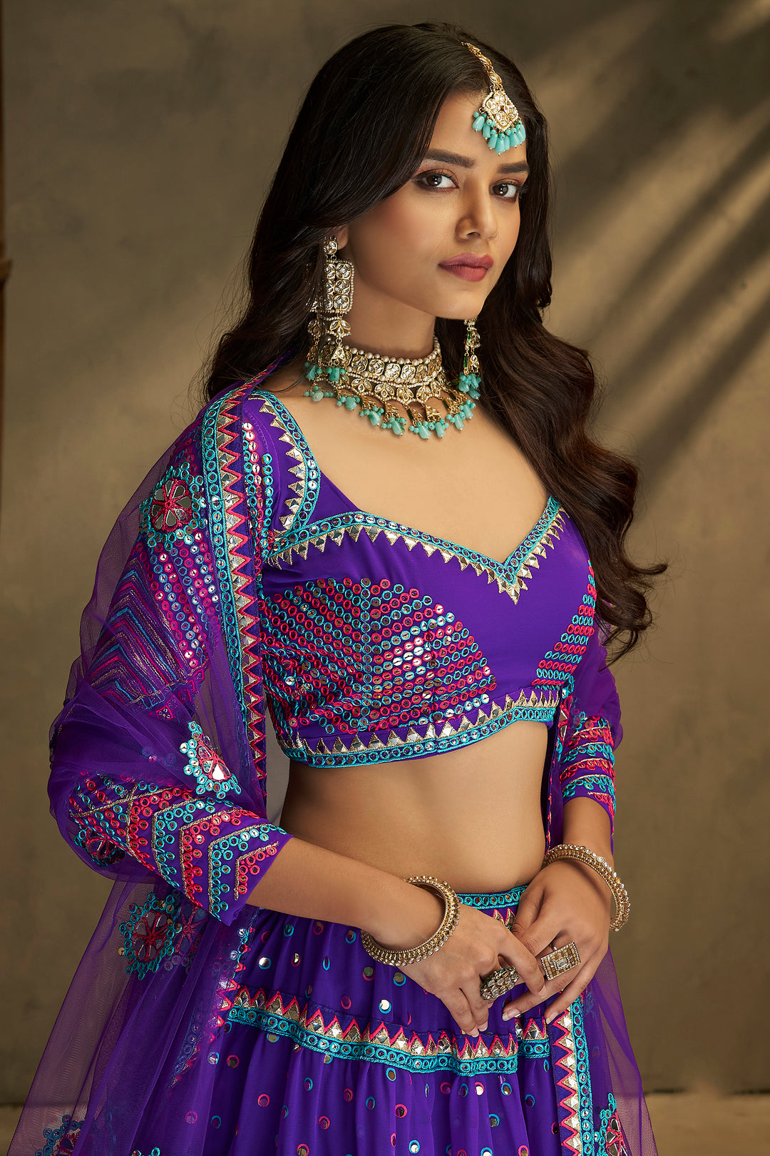 Quirky Purple Sequins Lehenga | Perfect for Nocturnal Celebrations