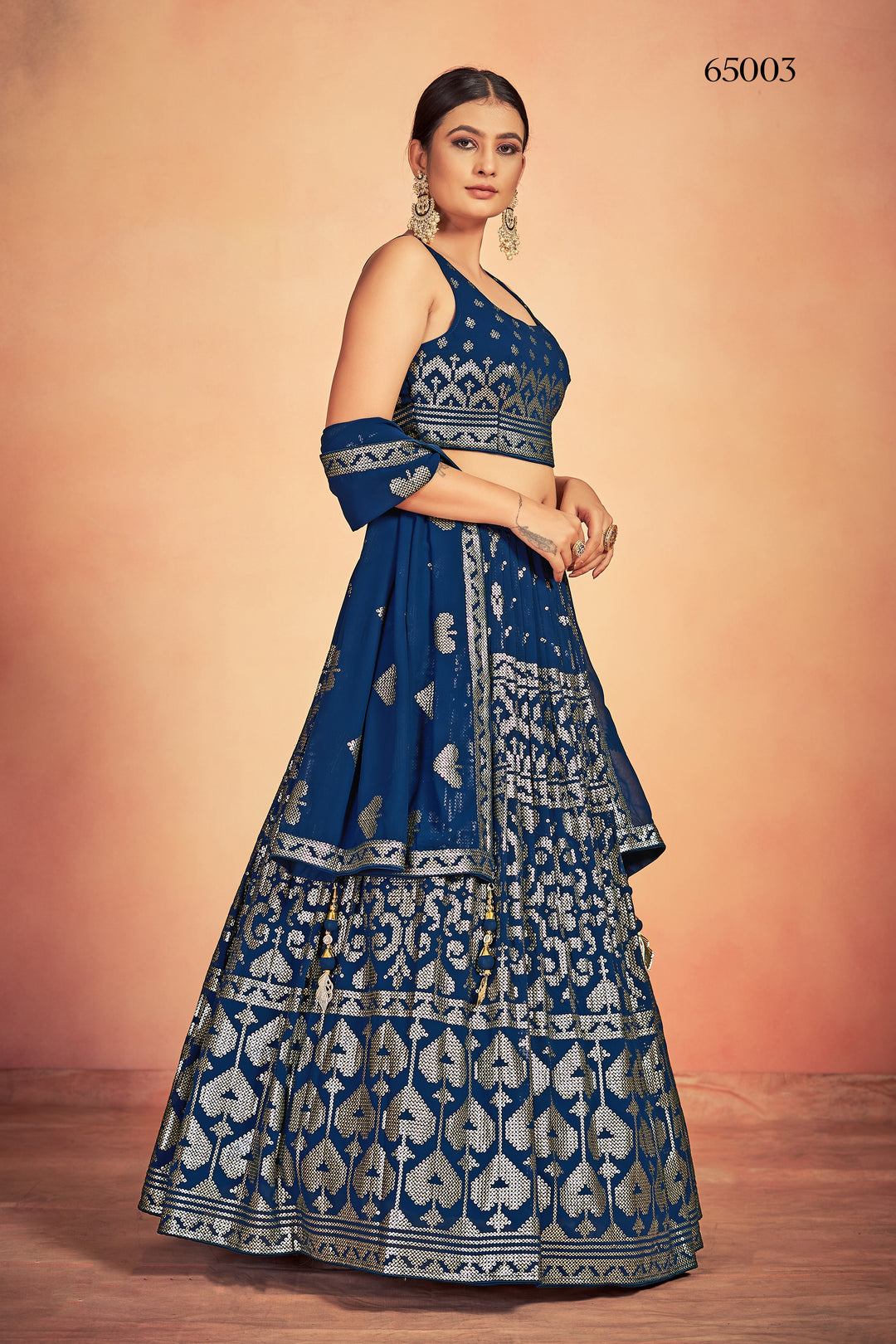 Gorgeous Navy Blue Lehenga Set | Festive Georgette Lehenga for Weddings