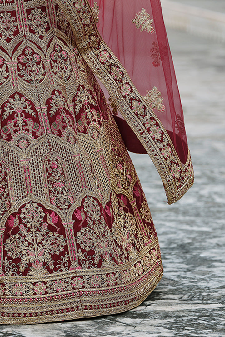 Luxury Velvet Lehenga Choli Set | Bridal Wear with Heavy Embroidery