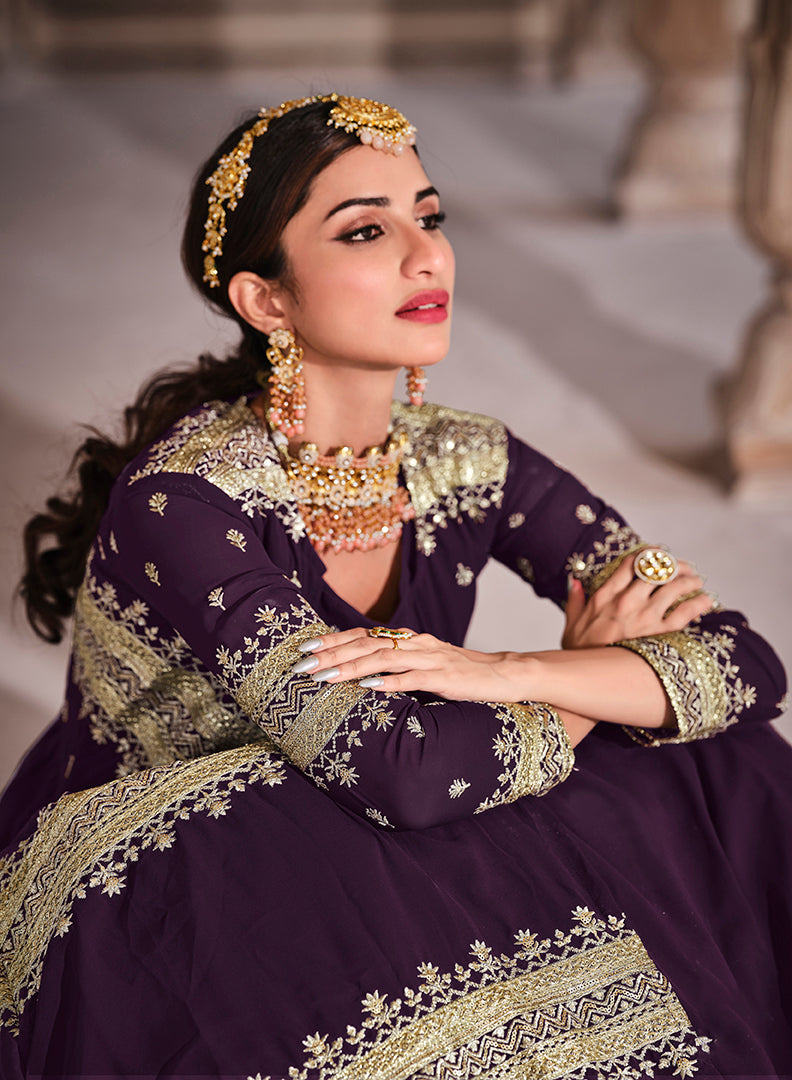 Elegant Wine Designer Lehenga Choli | Perfect for Weddings & Parties