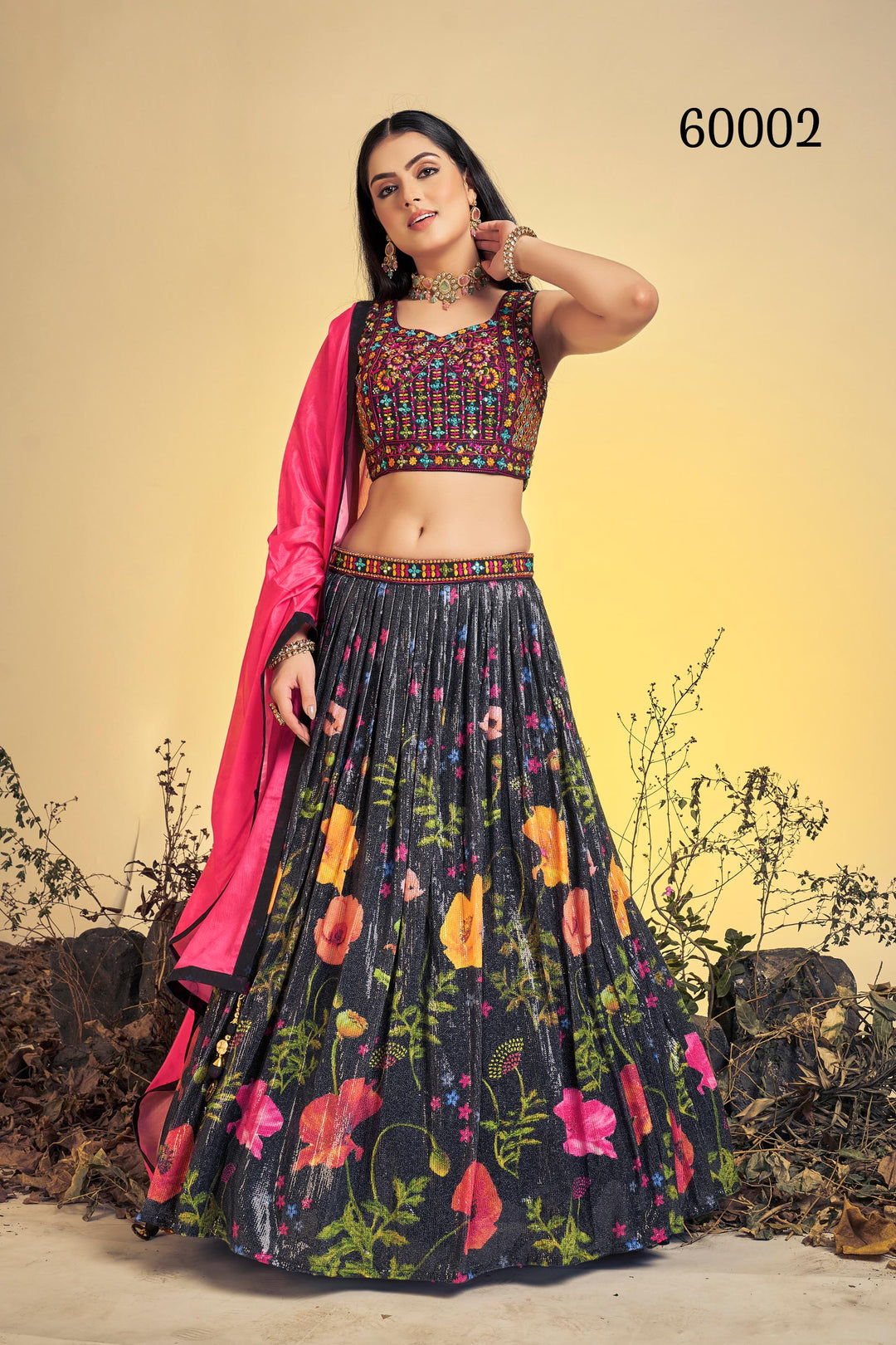 Floral Print Lehenga Choli Set | Designer Digital Print with Dupatta