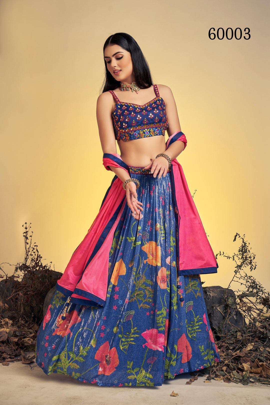 Floral Print Lehenga Choli Set | Designer Digital Print with Dupatta