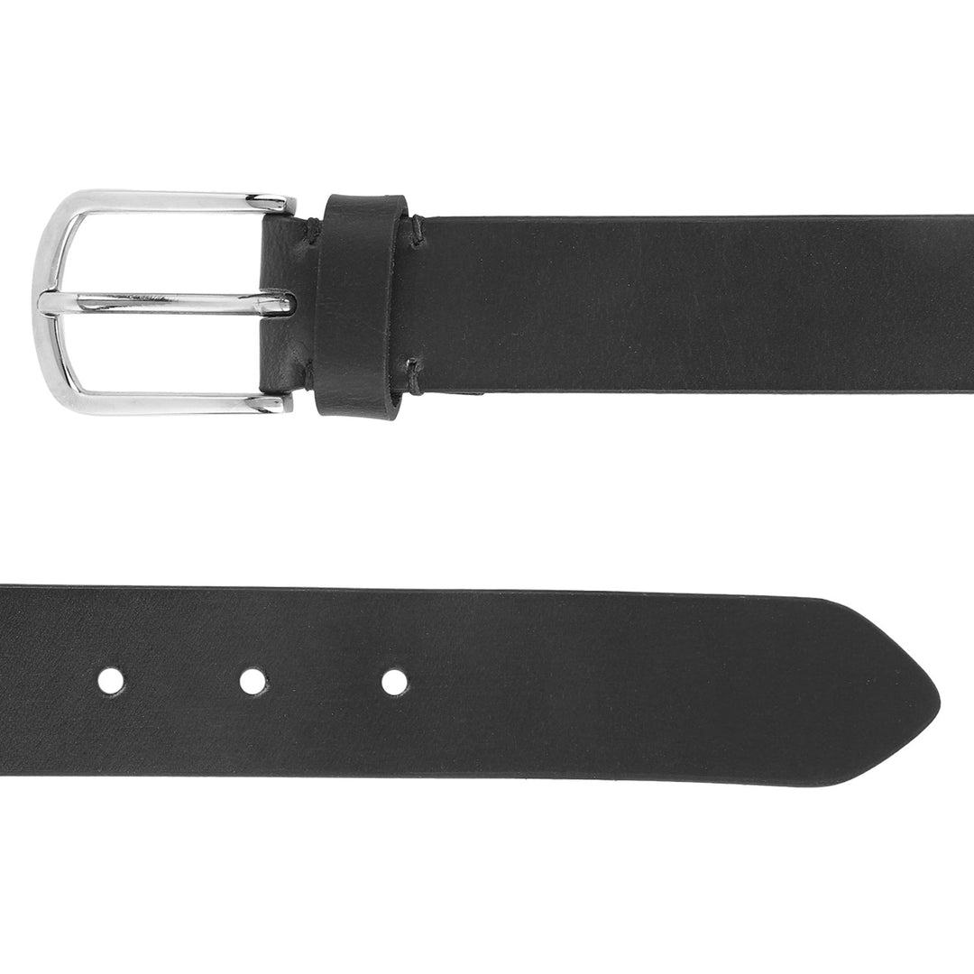 Black Oil Pull-Up Leather Belt | Elegant Genuine Leather Strap