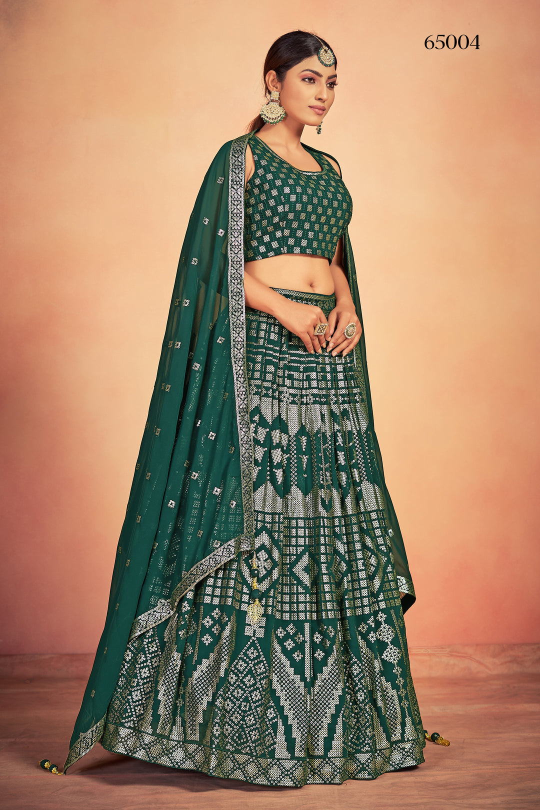 Stunning Green Lehenga Set | Festive Georgette Lehenga for Weddings