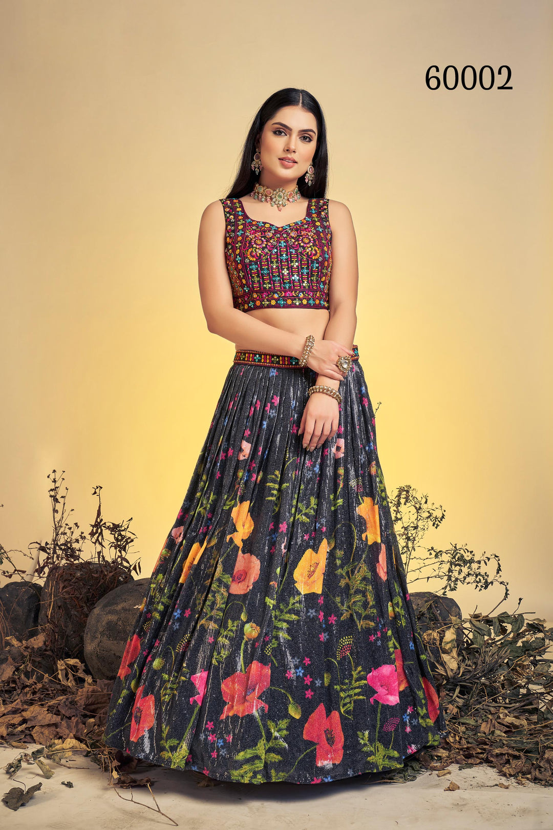 Floral Print Lehenga Choli Set | Designer Digital Print with Dupatta