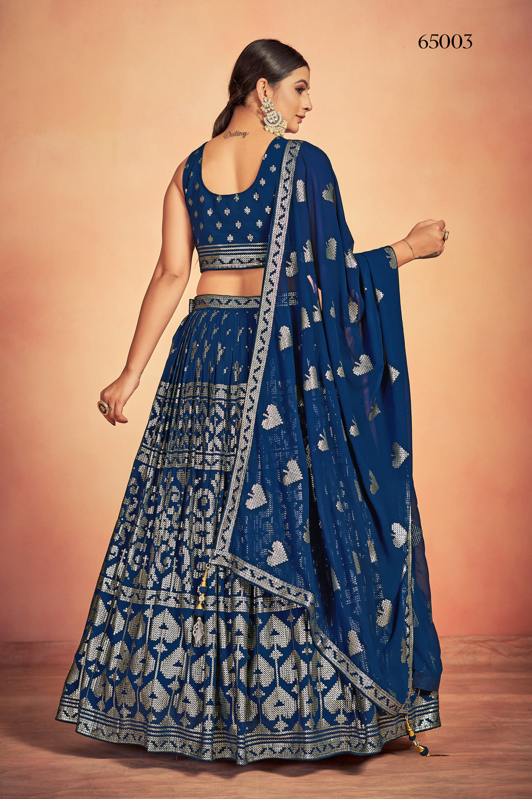 Gorgeous Navy Blue Lehenga Set | Festive Georgette Lehenga for Weddings