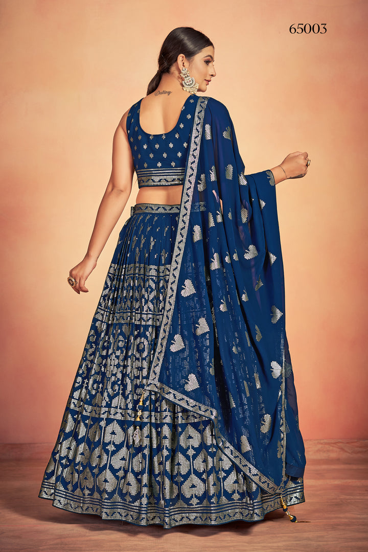 Gorgeous Navy Blue Lehenga Set | Festive Georgette Lehenga for Weddings