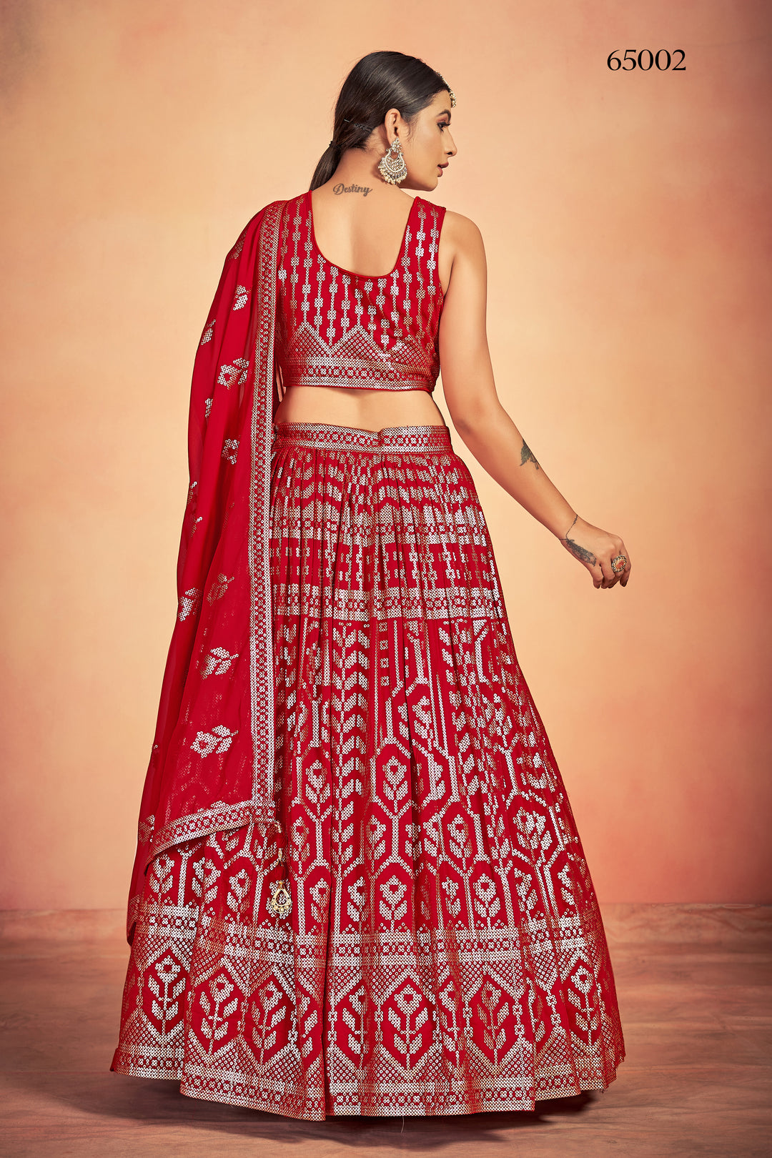 Stunning Red Lehenga Set | Georgette Lehenga for Festive Occasions