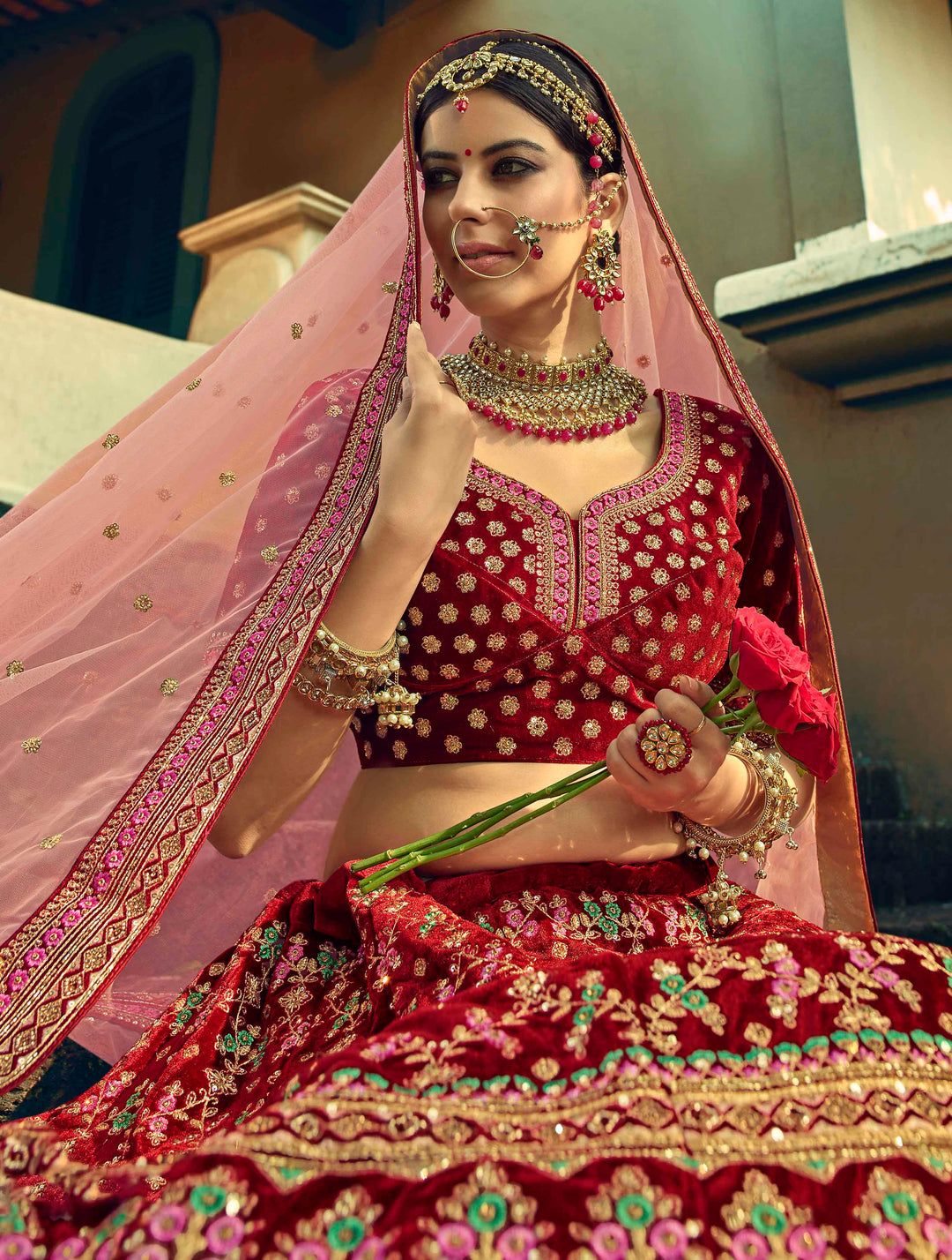 Party Wear Crop Top Lehenga | Embroidered Wedding Lehenga for Women