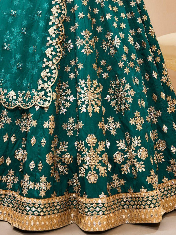 Exquisite Teal Green Art Silk | Bridesmaid Lehenga with Zari Work