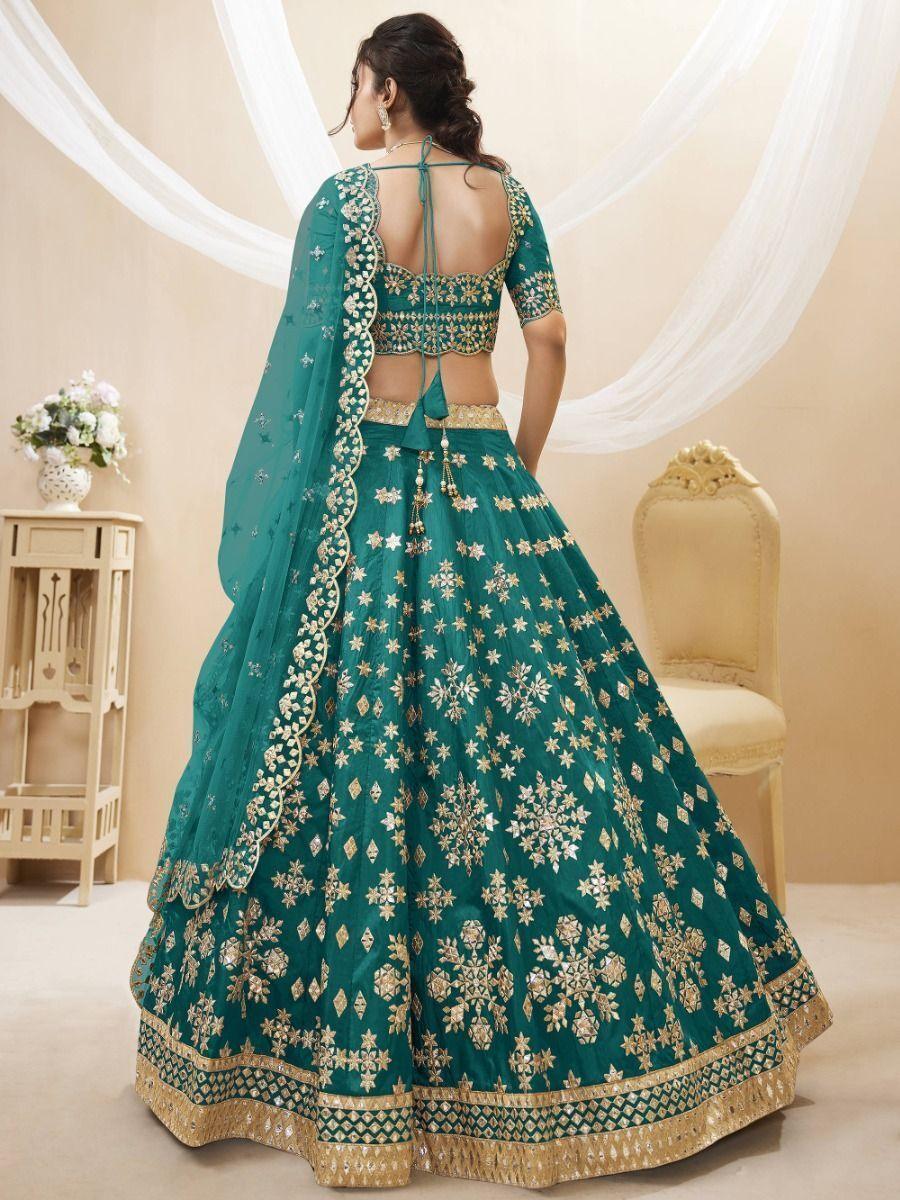 Exquisite Teal Green Art Silk | Bridesmaid Lehenga with Zari Work