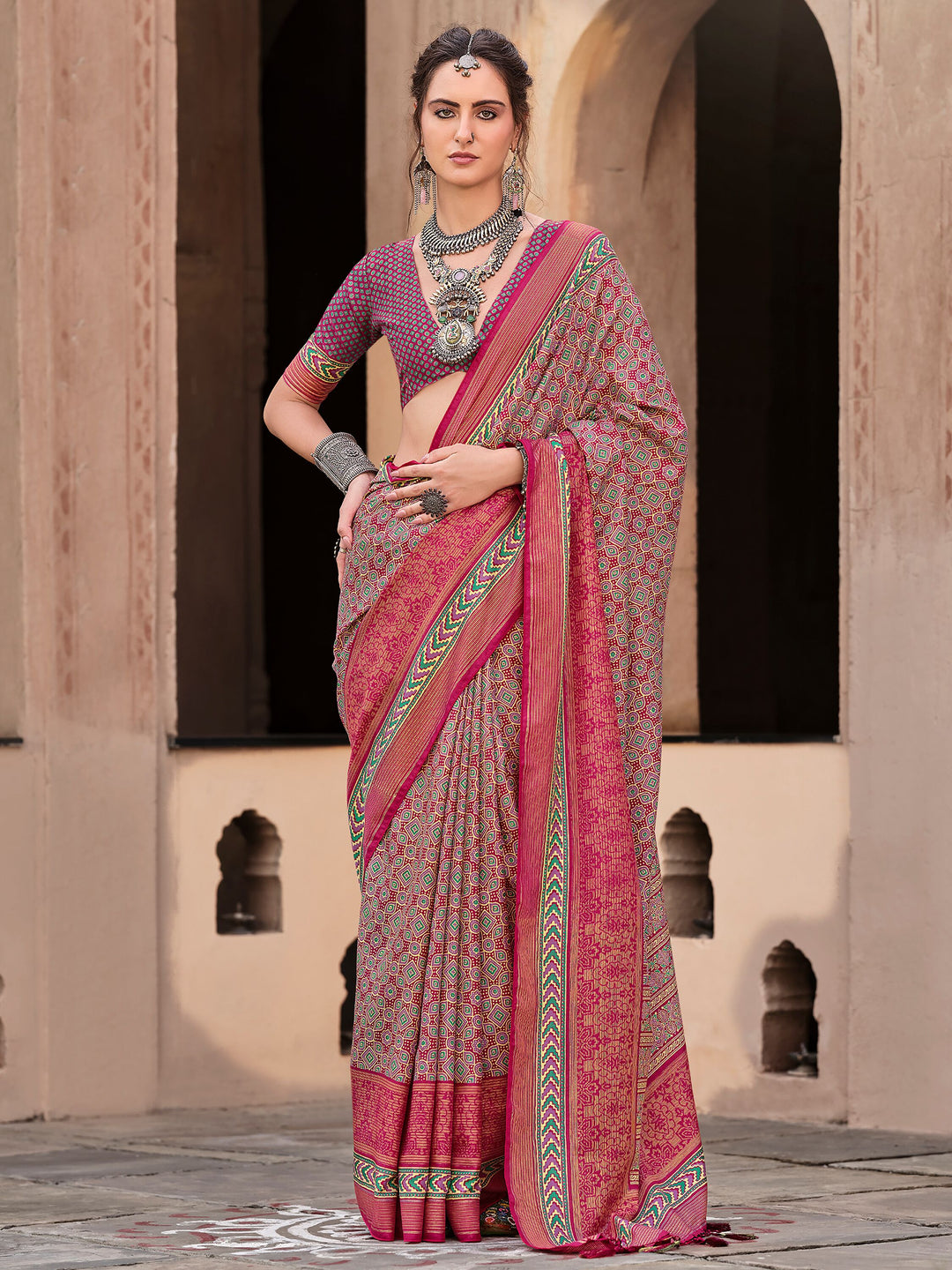 Vibrant color silk saree crafted for elegance and style.