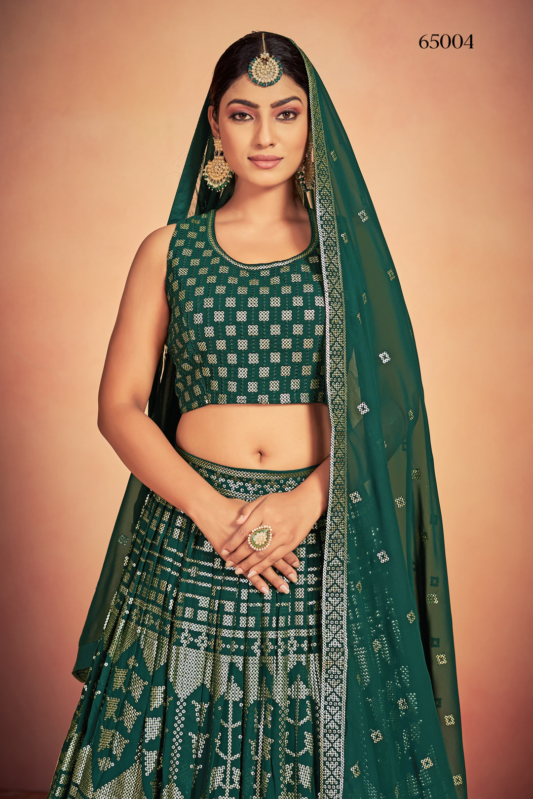 Stunning Green Lehenga Set | Festive Georgette Lehenga for Weddings