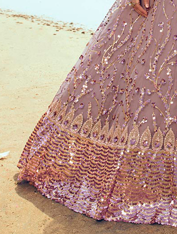 Gorgeous Lilac Lehenga | Semi-Stitched Ethnic Attire for Festivities