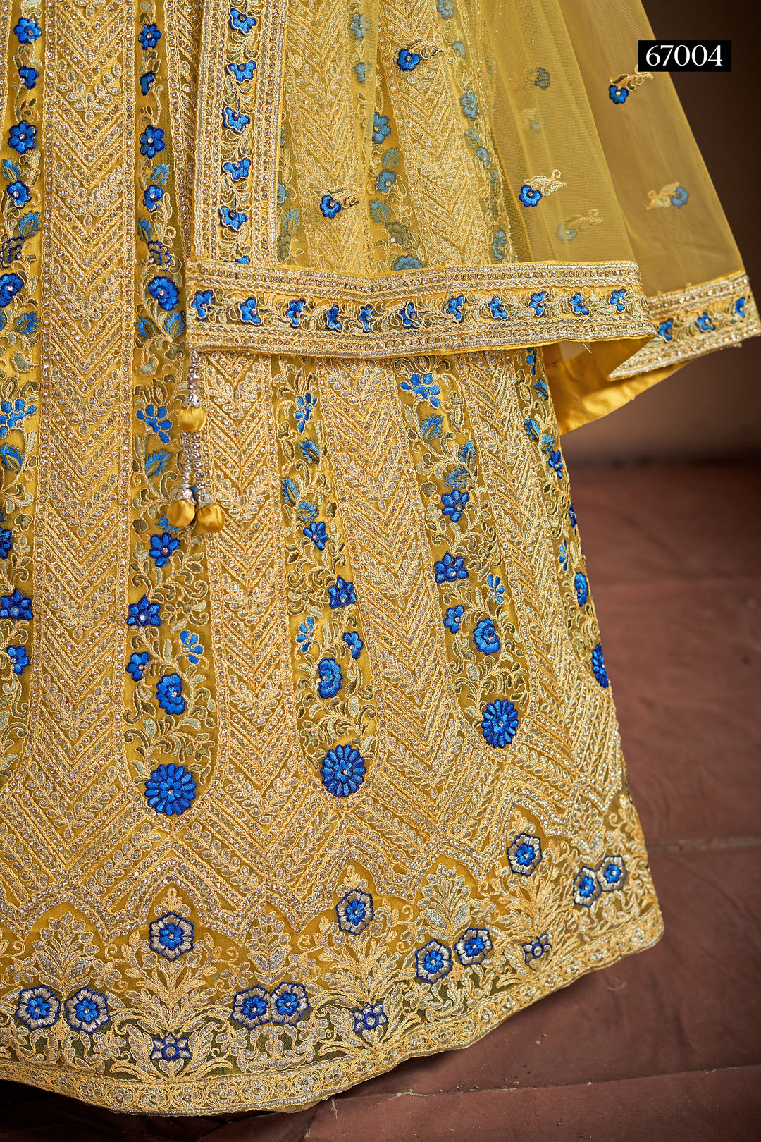 Mustard Soft Net Lehenga | Bridal Lehenga for Wedding