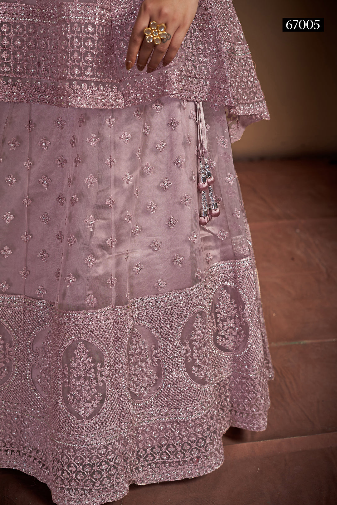 Elegant Mauve Soft Net Lehenga | Bridal Lehenga for Women