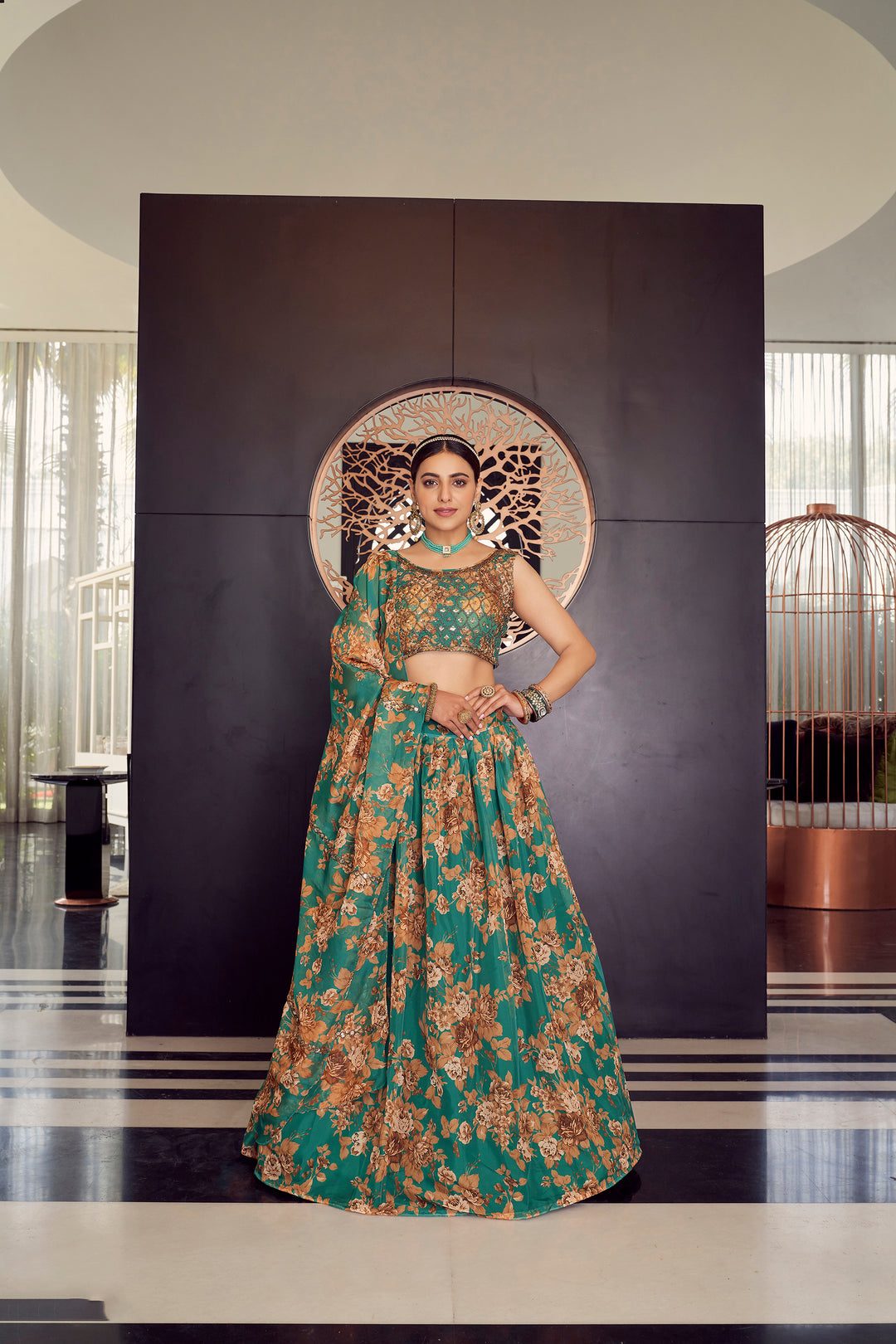 Green Organza Lehenga | Perfect Bridal Lehenga for Weddings