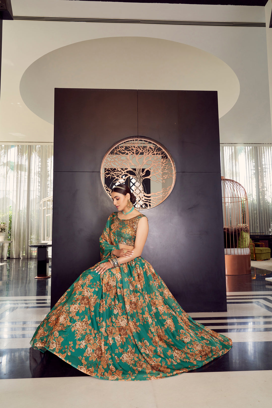 Green Organza Lehenga | Perfect Bridal Lehenga for Weddings