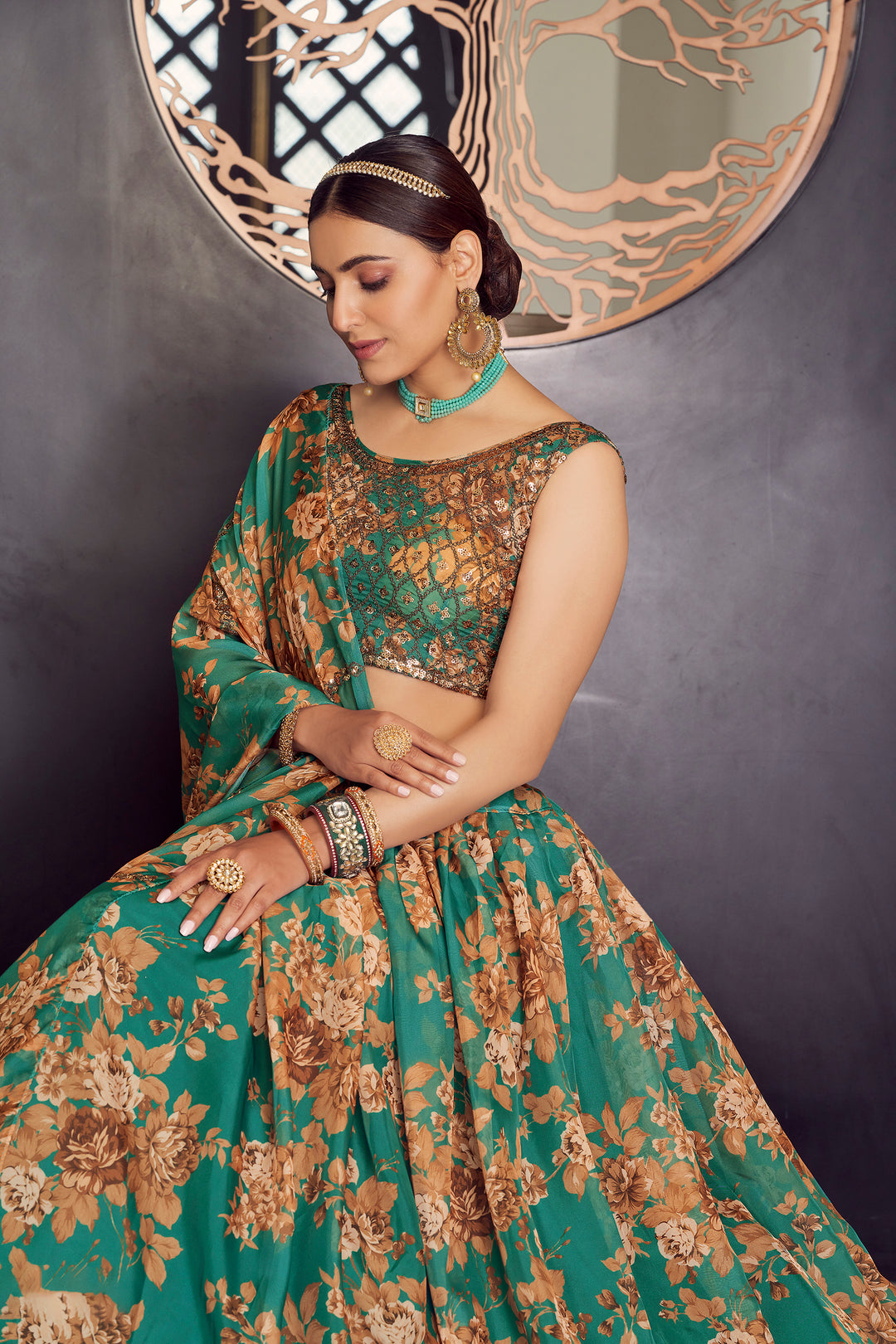 Green Organza Lehenga | Perfect Bridal Lehenga for Weddings