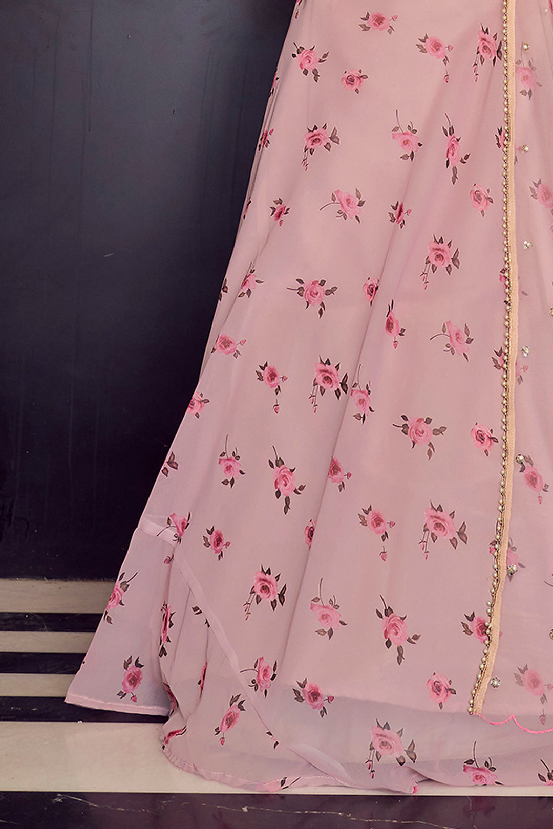 Baby Pink Georgette Lehenga | Party Wear Lehenga for Women