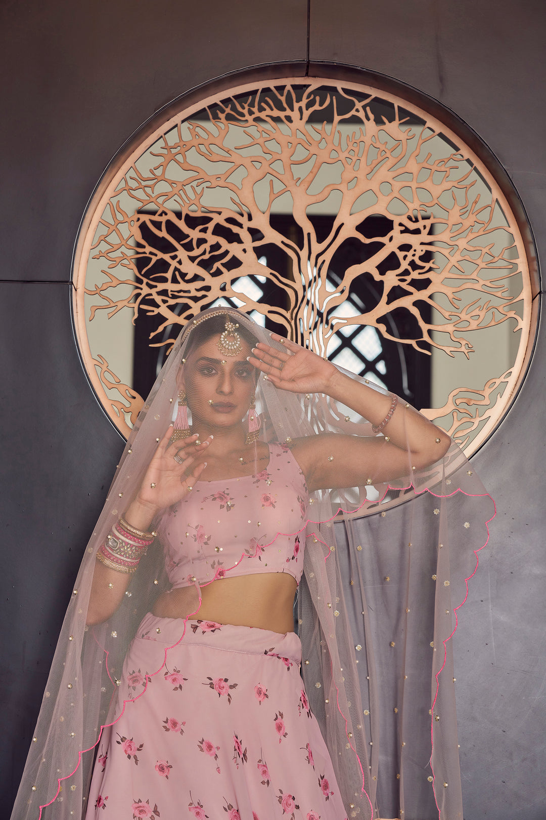 Baby Pink Georgette Lehenga | Party Wear Lehenga for Women