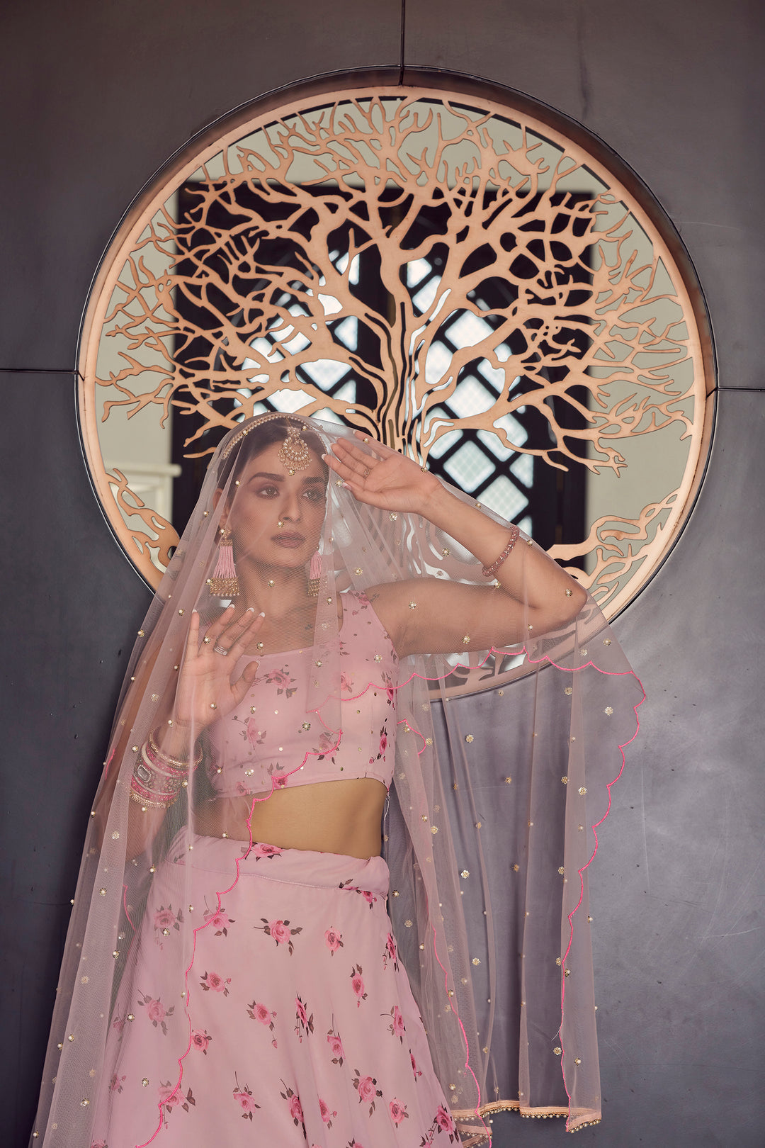 Baby Pink Georgette Lehenga | Party Wear Lehenga for Women