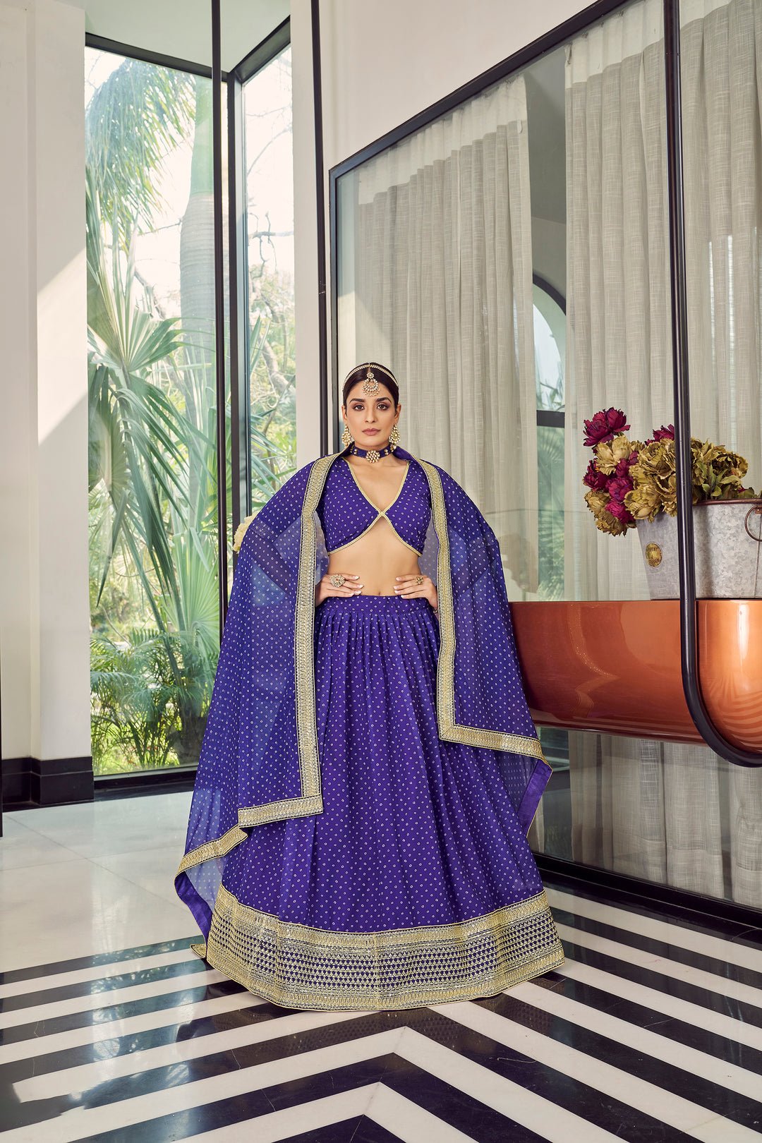 Purple Organza Bridal Lehenga | Indian Lehenga Choli for Weddings