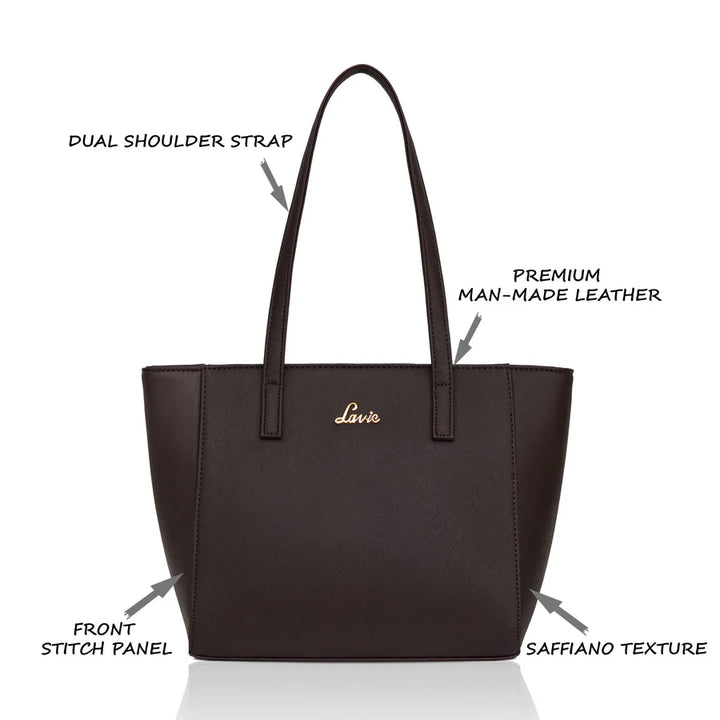 Lavie Betula Brown Small Tote Bag | Elegant & Functional Women's Handbag