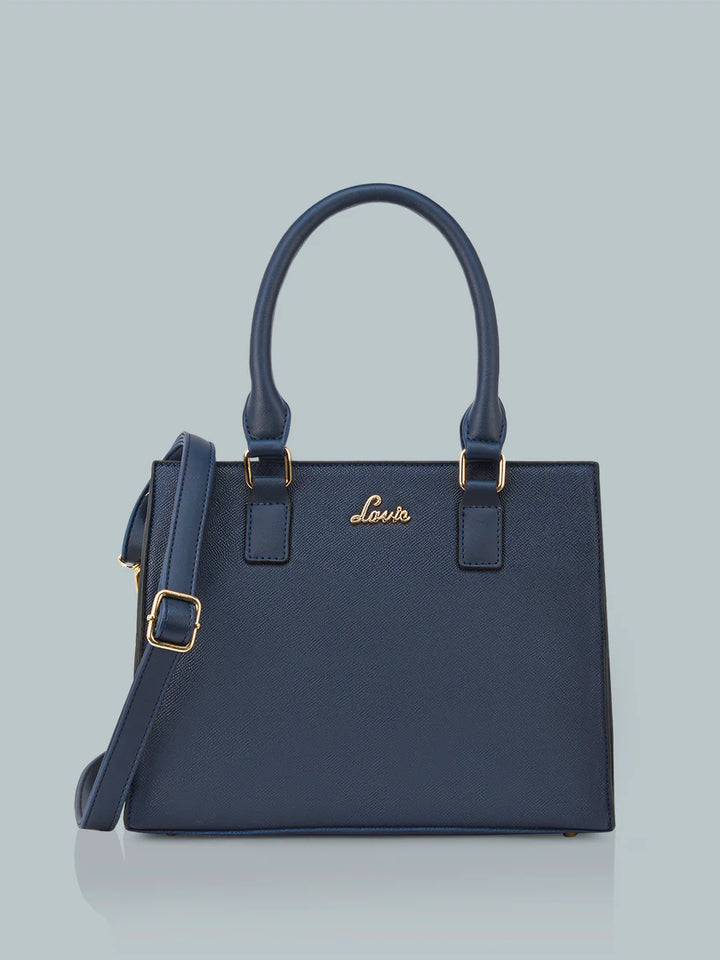 Lavie Shelly Navy Medium Women's Satchel Bag | Sleek Design with Detachable Strap