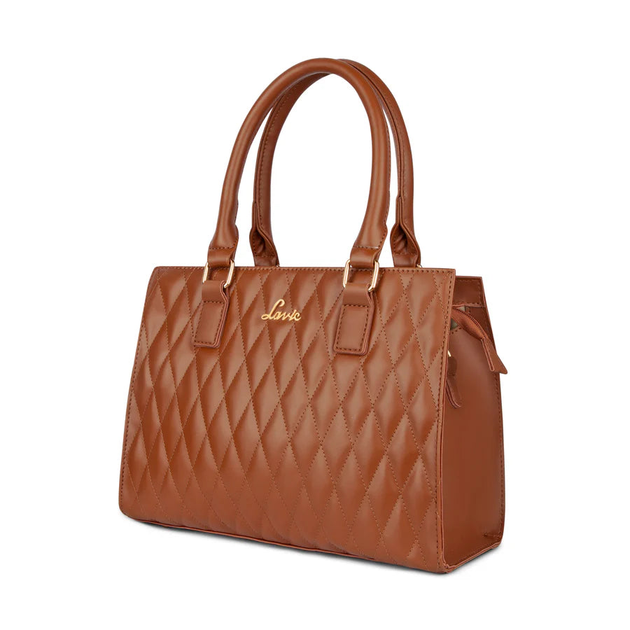 Lavie Stitch Tan Medium Women's Shelly Satchel Bag | Elegant Quilted Design