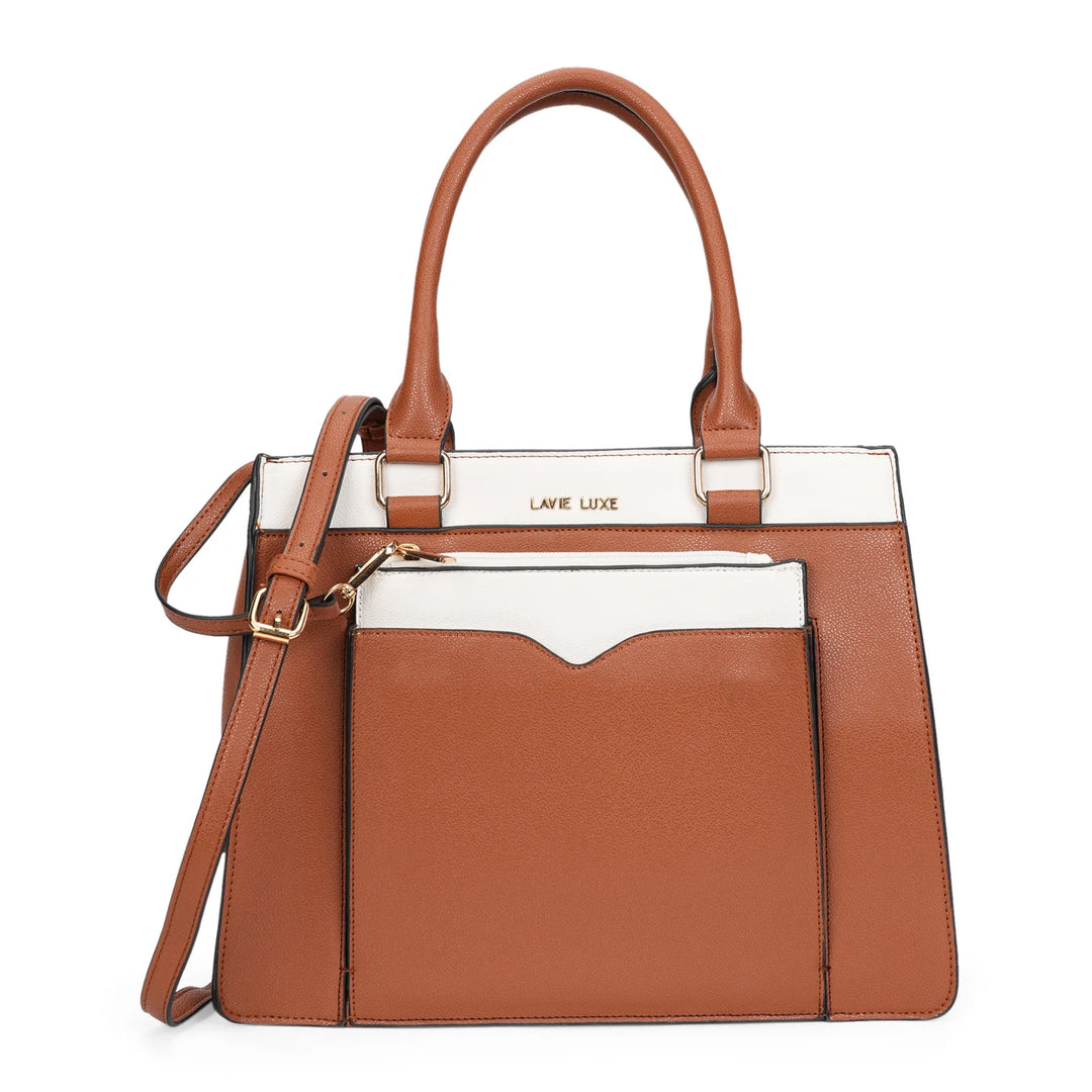 Women's Lavie Luxe Tan Satchel | Medium Yalon24 Bag Stylish & Chic