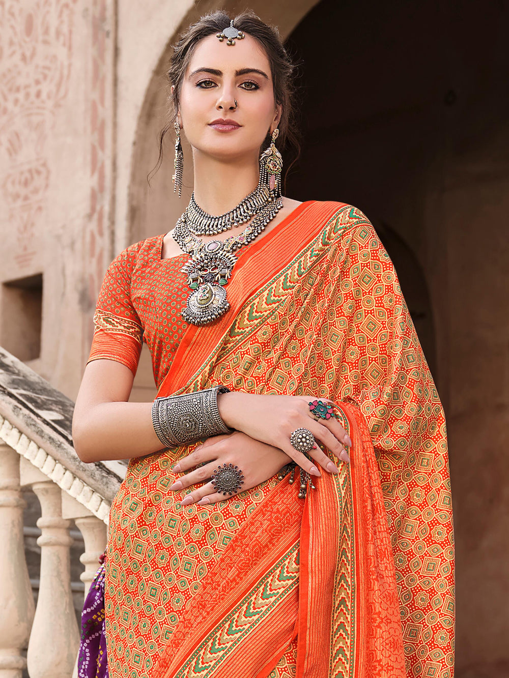 Vibrant color luxurious fabric exclusive attire crafted for elegance and style.