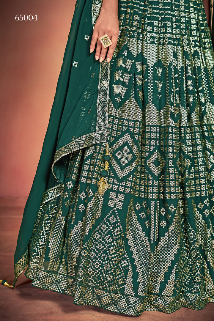 Stunning Green Lehenga Set | Festive Georgette Lehenga for Weddings