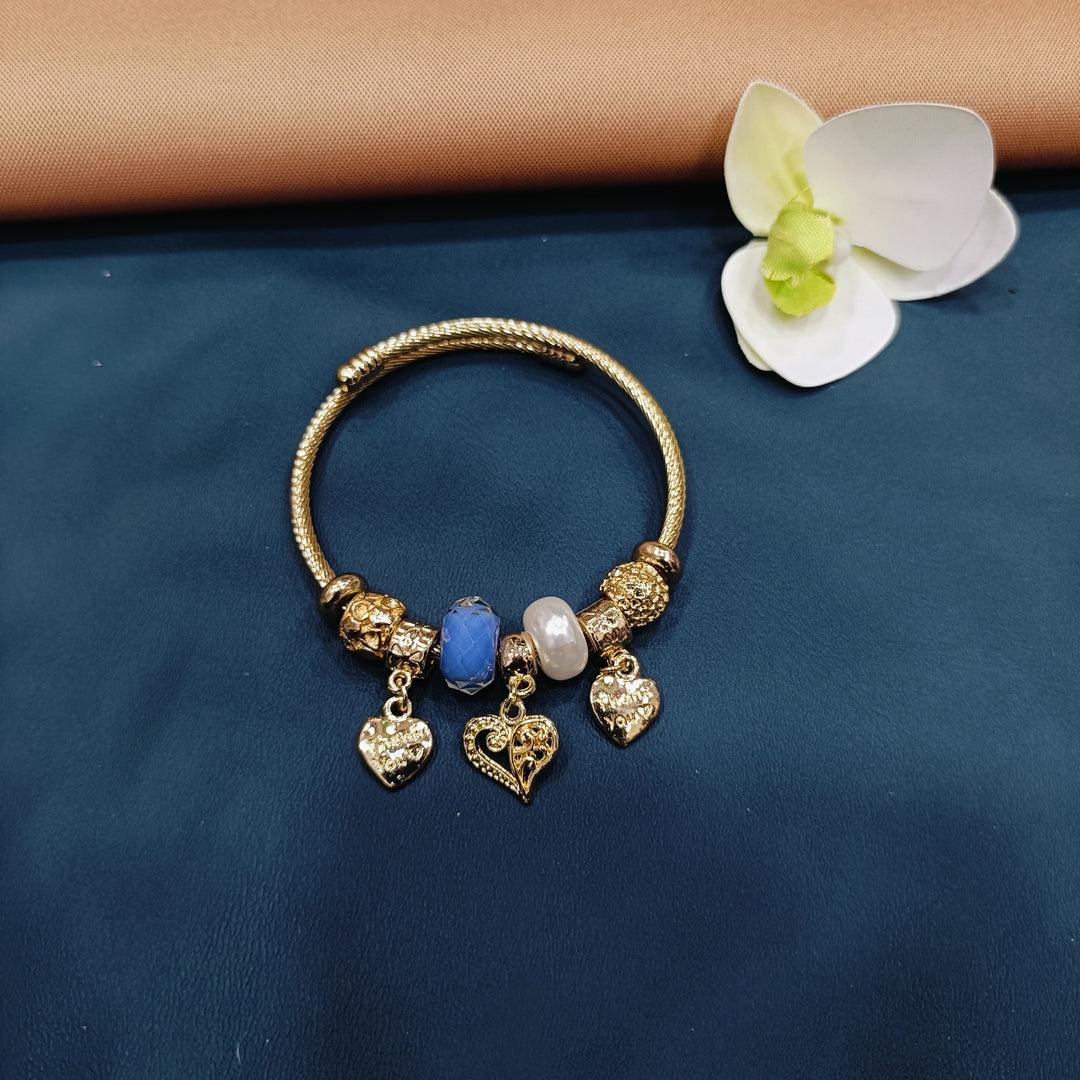 Customizable Pandora bracelet adorned with unique charms, a reflection of your personal journey.