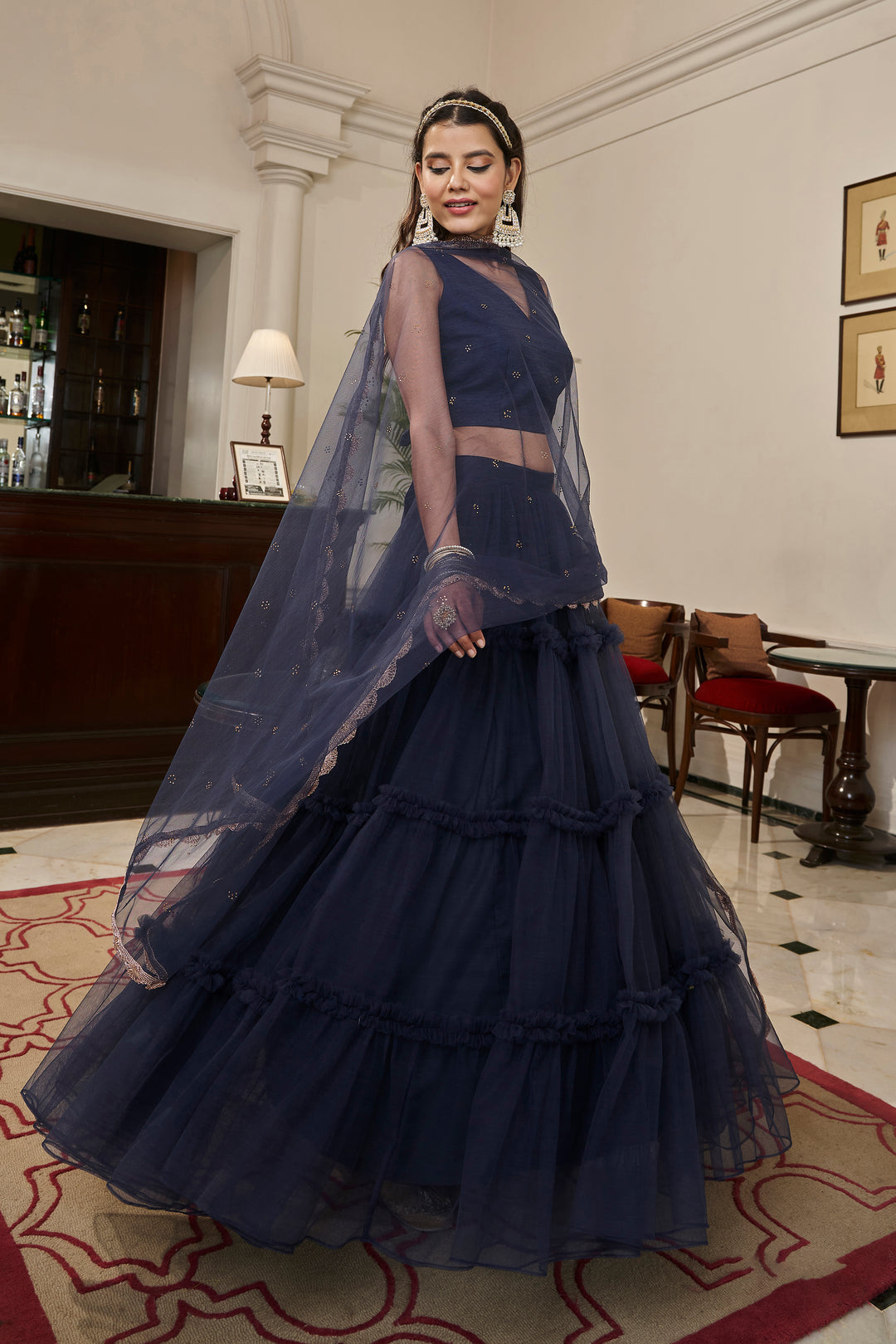 Navy Blue Lehenga Choli | Traditional Indian Lehenga for Women